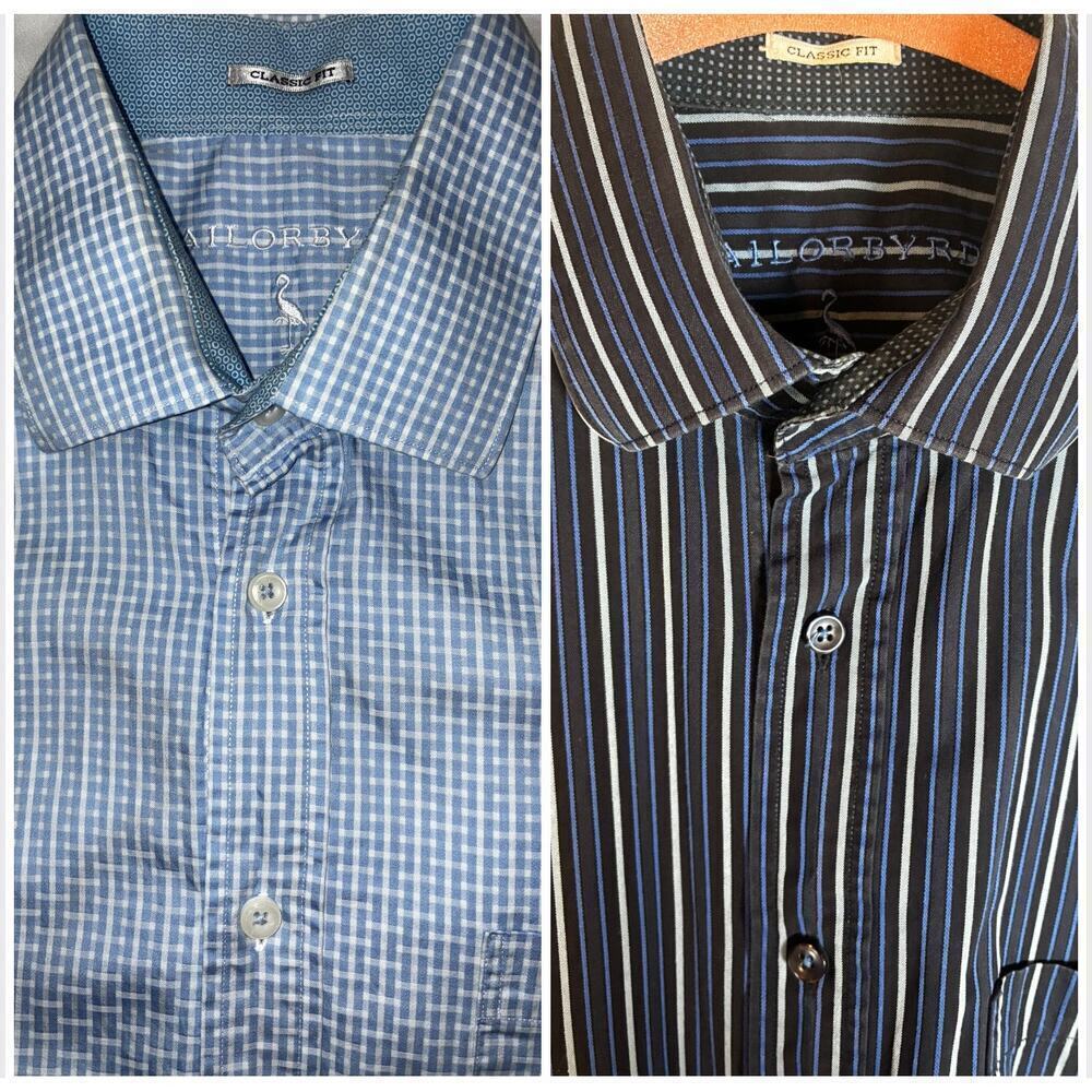 TailorByrd Bundle L Button Down Classic Fit Embroidered Dress Shirts Office
